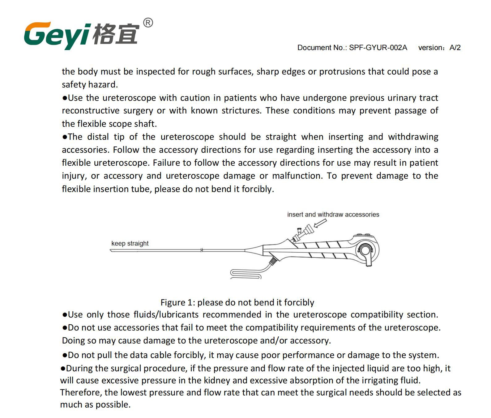 SPF-GYUR-002A User Manual Ureteroscope09 SPF-GYUR-002A User Manual Ureteroscope09